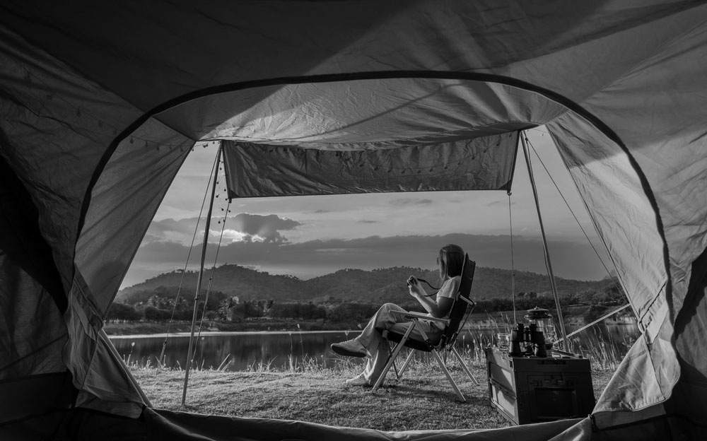 Asian,Woman,Travel,And,Camping,Alone,At,Natural,Park,In